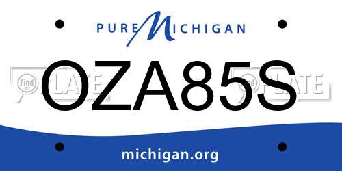 OZA85S Michigan License Plate