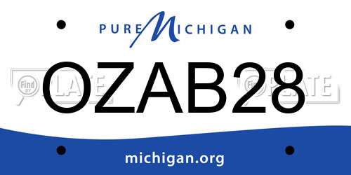 OZAB28 Michigan License Plate