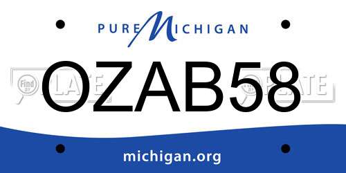 OZAB58 Michigan License Plate