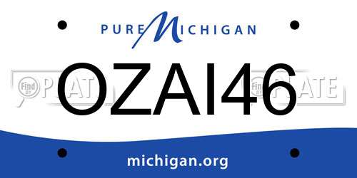 OZAI46 Michigan License Plate