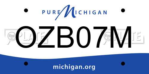 OZB07M Michigan License Plate