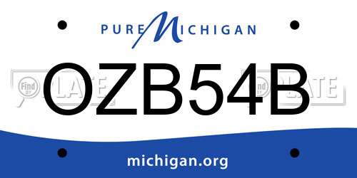 OZB54B Michigan License Plate