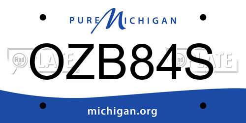 OZB84S Michigan License Plate