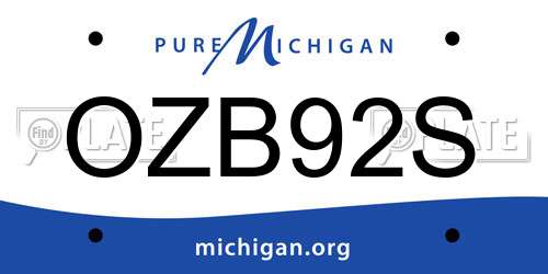 OZB92S Michigan License Plate
