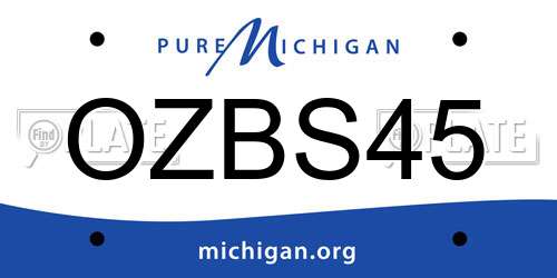 OZBS45 Michigan License Plate