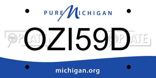 OZI59D Michigan License Plate
