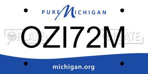 OZI72M Michigan License Plate