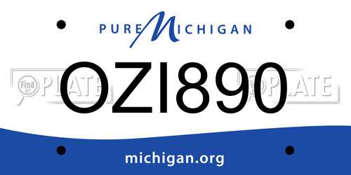 OZI890 Michigan License Plate
