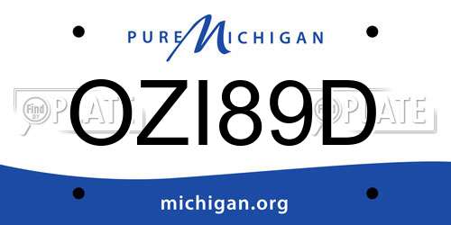 OZI89D Michigan License Plate
