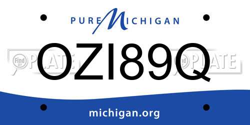 OZI89Q Michigan License Plate