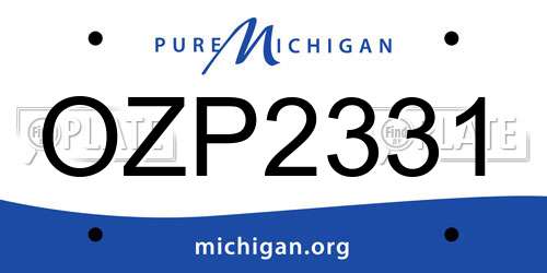 OZP2331 Michigan License Plate