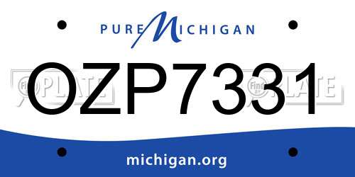 OZP7331 Michigan License Plate