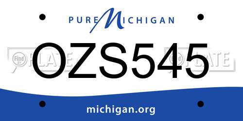 OZS545 Michigan License Plate