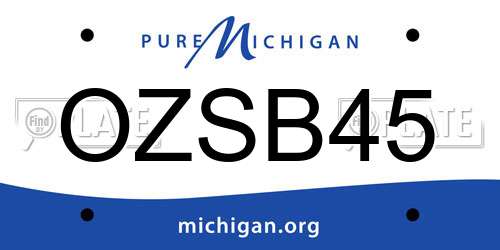 OZSB45 Michigan License Plate