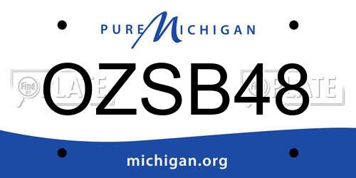 OZSB48 Michigan License Plate