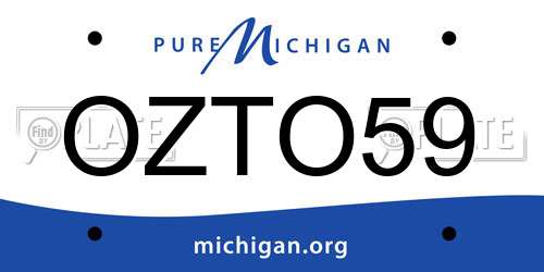 OZTO59 Michigan License Plate