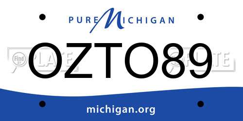 OZTO89 Michigan License Plate