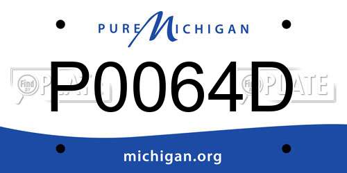 P0064D Michigan License Plate