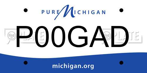 P00GAD Michigan License Plate