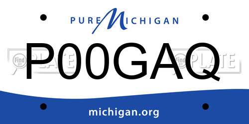 P00GAQ Michigan License Plate