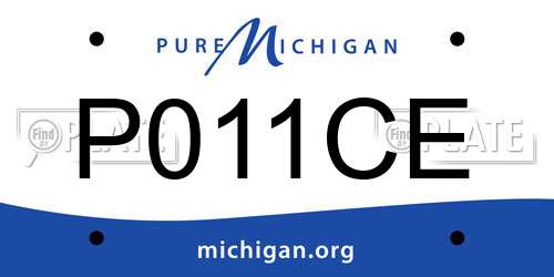 P011CE Michigan License Plate