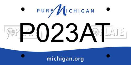 P023AT Michigan License Plate