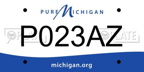 P023AZ Michigan License Plate
