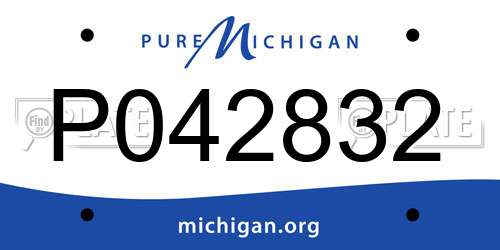 P042832 Michigan License Plate