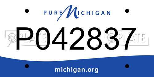 P042837 Michigan License Plate