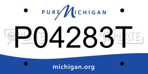 P04283T Michigan License Plate