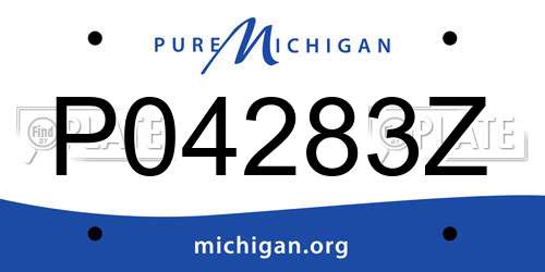 P04283Z Michigan License Plate