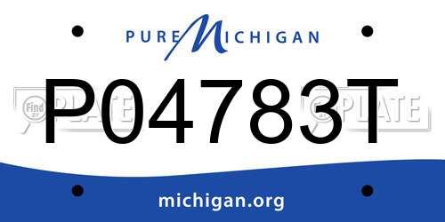 P04783T Michigan License Plate