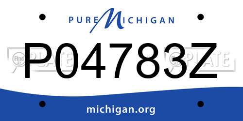P04783Z Michigan License Plate