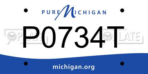 P0734T Michigan License Plate
