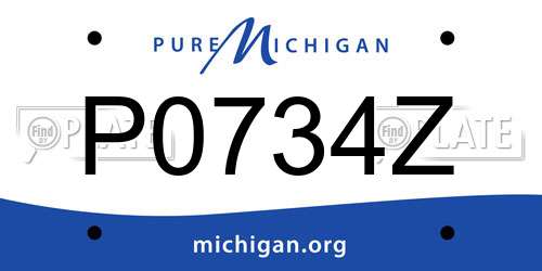 P0734Z Michigan License Plate