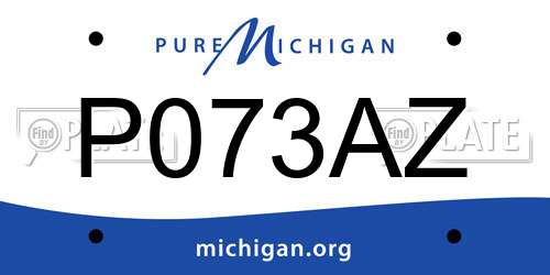 P073AZ Michigan License Plate