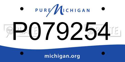 P079254 Michigan License Plate