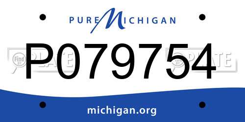 P079754 Michigan License Plate