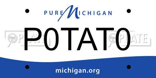 P0TAT0 Michigan License Plate