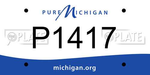 P1417 Michigan License Plate