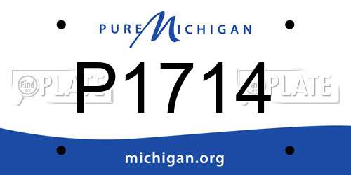 P1714 Michigan License Plate