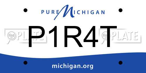 P1R4T Michigan License Plate