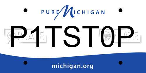 P1TST0P Michigan License Plate