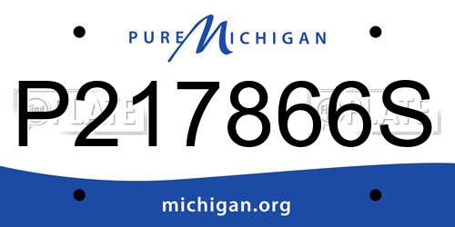 P217866S Michigan License Plate