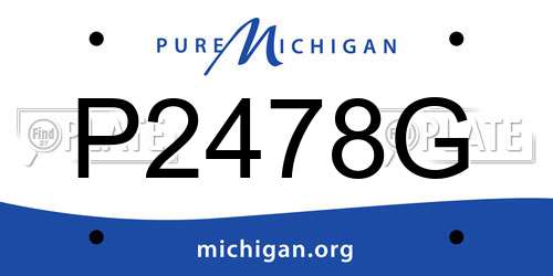 P2478G Michigan License Plate