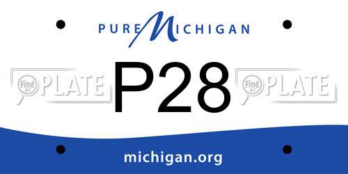 P28 Michigan License Plate