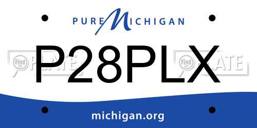 P28PLX Michigan License Plate