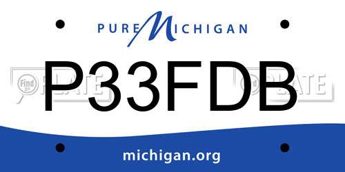 P33FDB Michigan License Plate