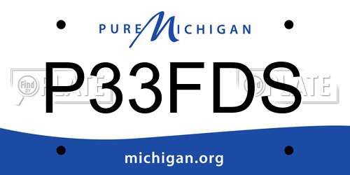 P33FDS Michigan License Plate