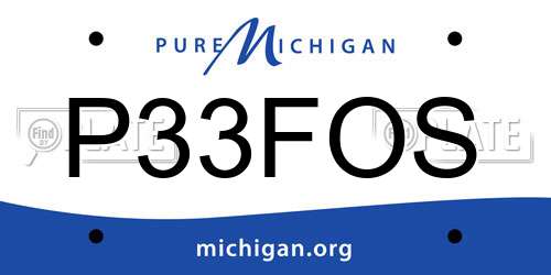 P33FOS Michigan License Plate
